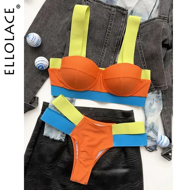 Bikini Patchwork Sexy Diversos Colores
