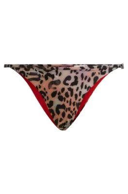 Braguita de bikini con estampado de leopardo y colgante con logo apilado