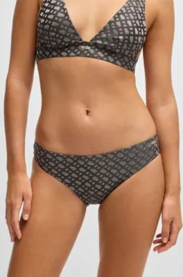 Braguita de bikini con monograma en jacquard y logo metálico