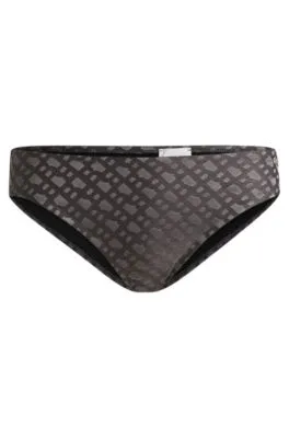 Braguita de bikini con monograma en jacquard y logo metálico