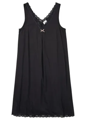 Camisón de viscosa Negro