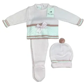 conjunto gorro recien nacida niña lana