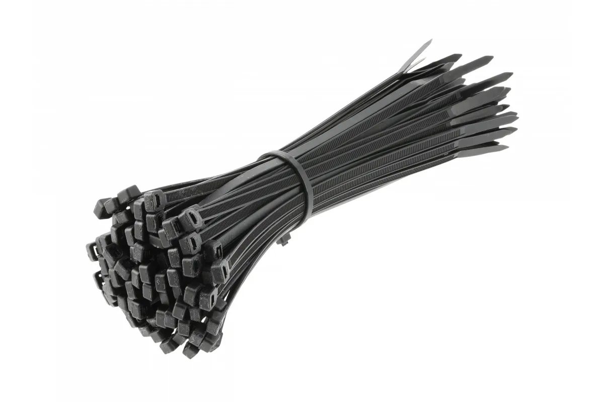 Lazos de cable de nylon 4.8 x 200 mm, 100 uds, negro