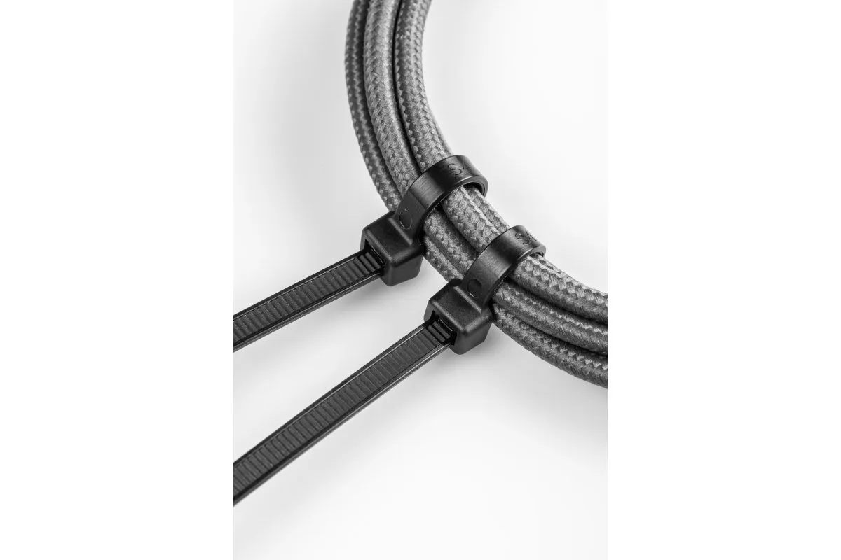 Lazos de cable de nylon 4.8 x 200 mm, 100 uds, negro