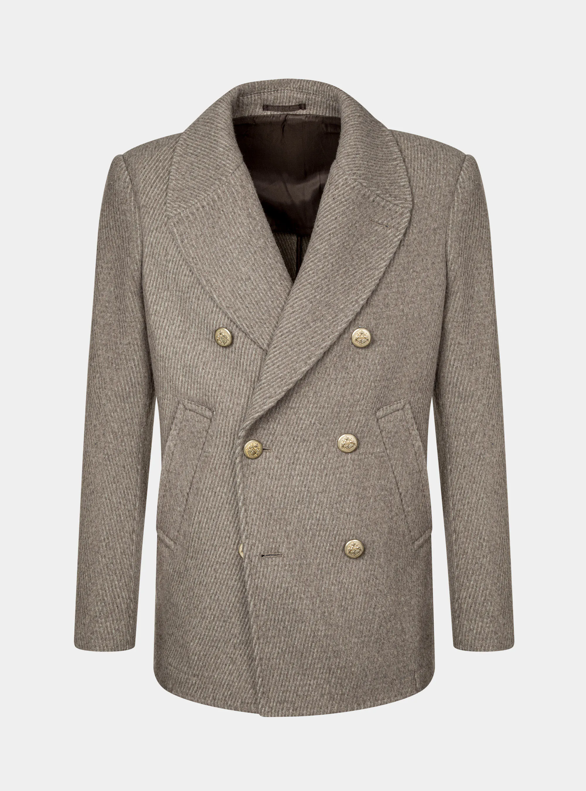 Peacoat en lana diagonal