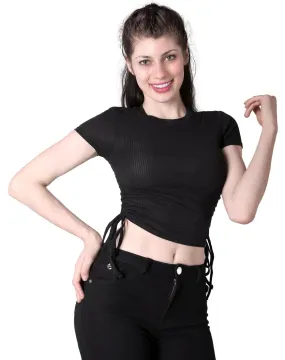 Playera Mujer Básico Camiseta Negro Stfashion 61904001