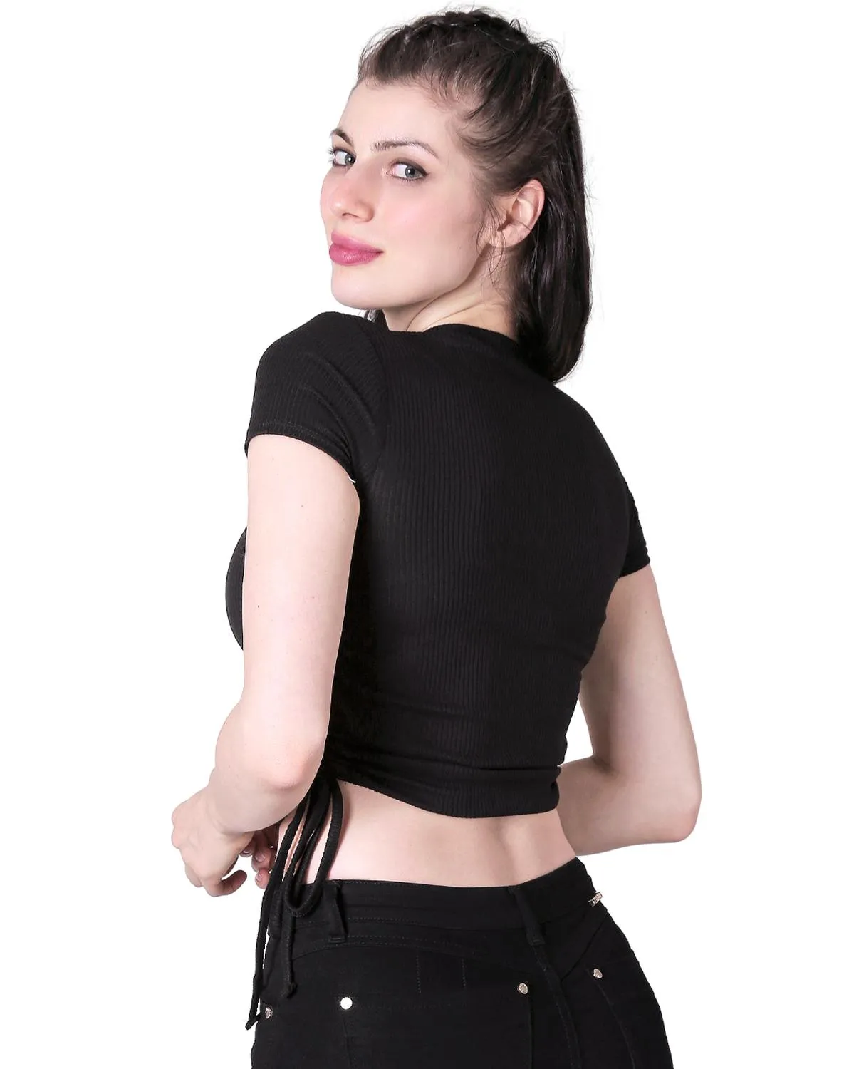 Playera Mujer Básico Camiseta Negro Stfashion 61904001