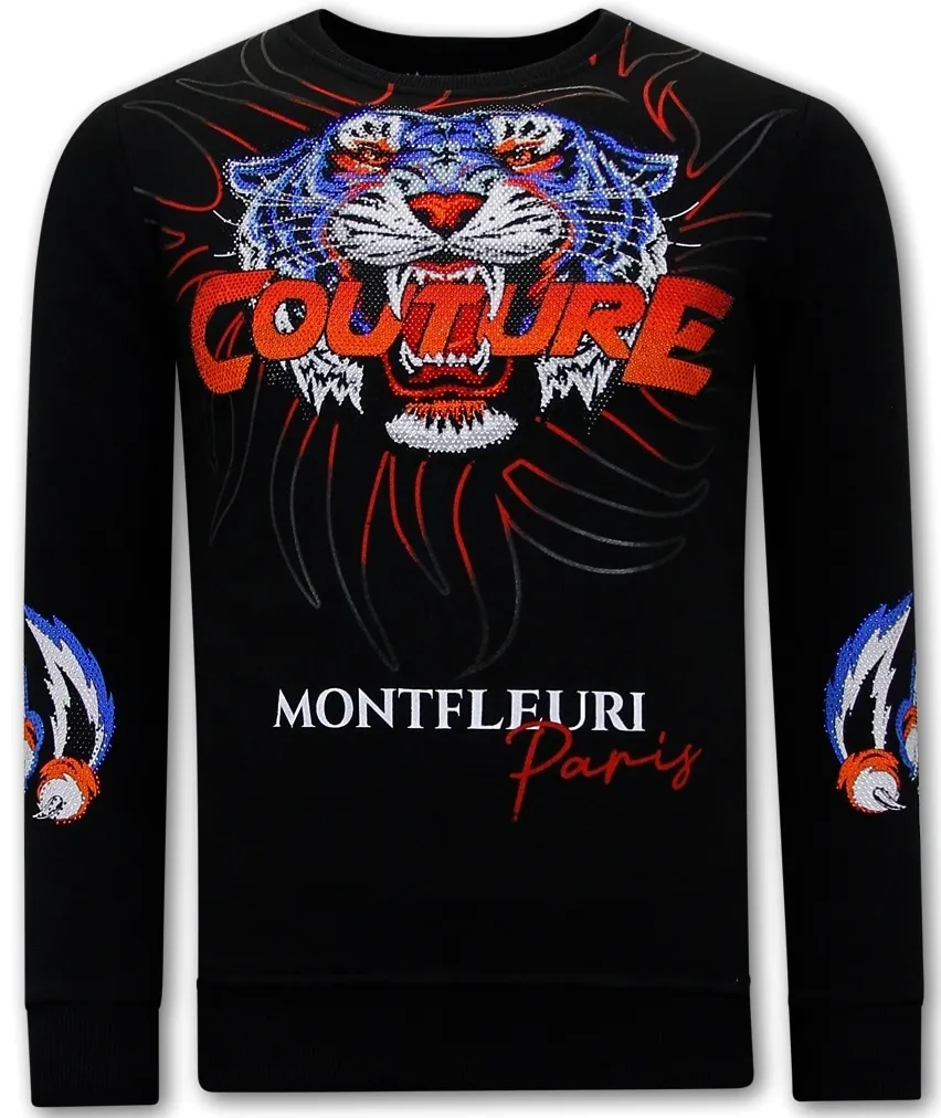 Sudaderas De Marca Baratas Hombre Tiger Couture - 3717 - Negro