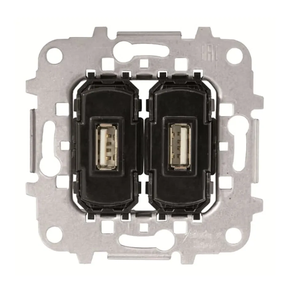 Toma cargador doble USB Niessen 2x2A/5V Ref: 8185.3 Compatible con serie Sky